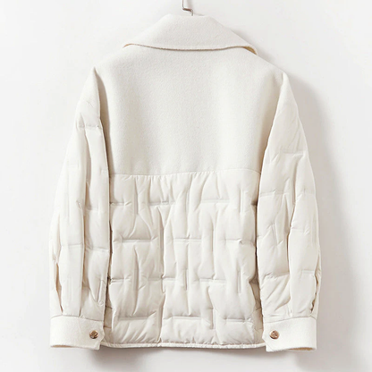 Double-Breasted Wool Down Jacket for Women