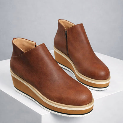 Emie Daly Platform Ankle Boots with Side Zipper