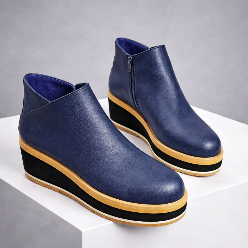 Emie Daly Platform Ankle Boots with Side Zipper