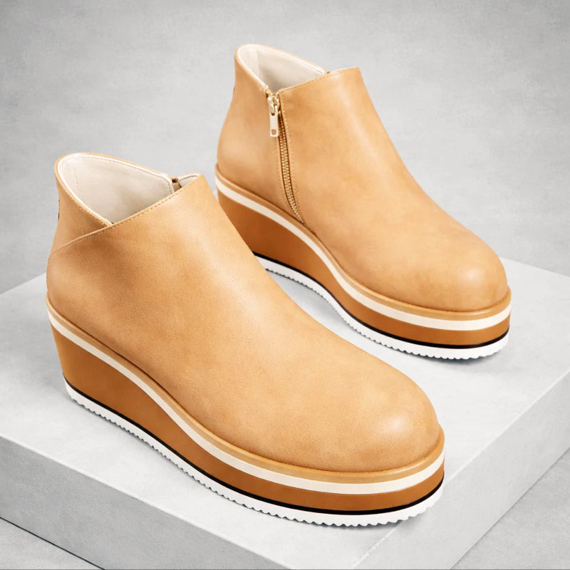 Emie Daly Platform Ankle Boots with Side Zipper
