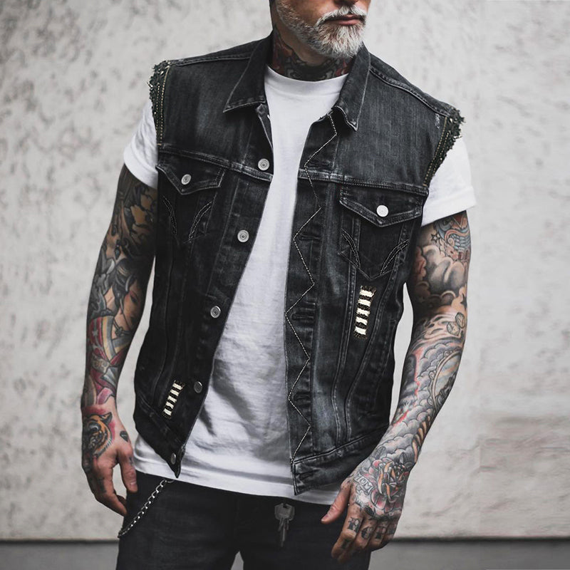 Frank Hardy Biker Style Denim Vest