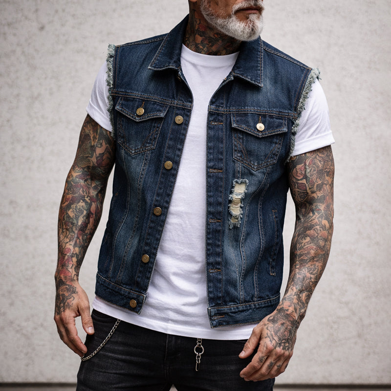 Frank Hardy Biker Style Denim Vest