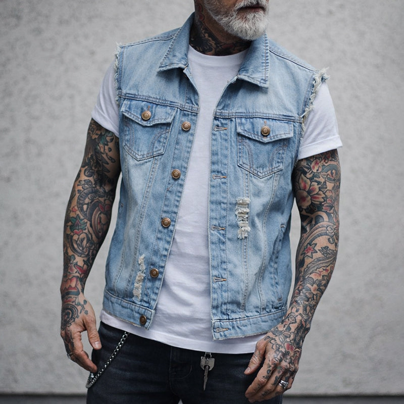 Frank Hardy Biker Style Denim Vest