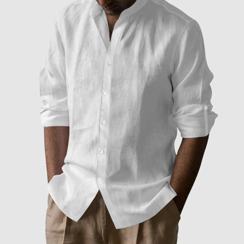 Frank Hardy Cotton Band Collar Shirt