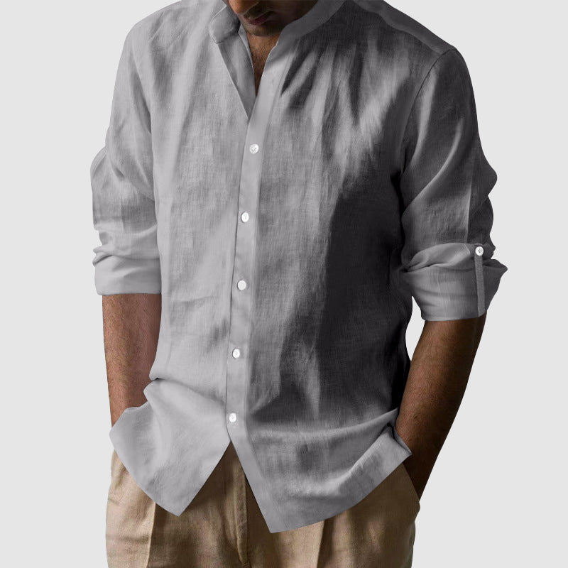 Frank Hardy Cotton Band Collar Shirt