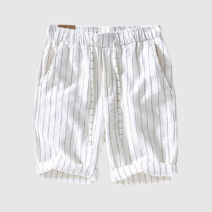 Frank Hardy Striped Ramie Shorts