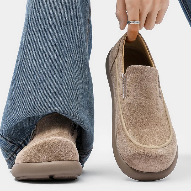Frank Hardy Suede Slip-On Shoes with Thick Sole