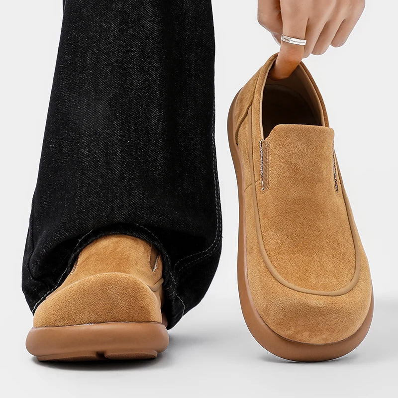 Frank Hardy Suede Slip-On Shoes with Thick Sole