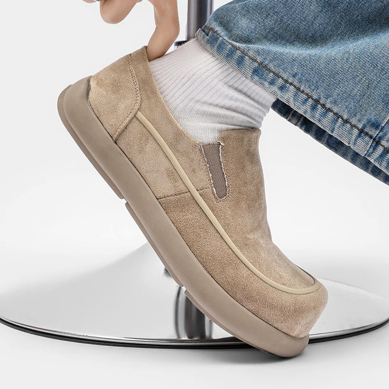 Frank Hardy Suede Slip-On Shoes with Thick Sole