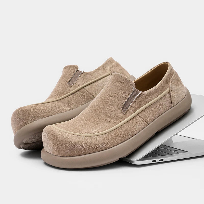 Frank Hardy Suede Slip-On Shoes with Thick Sole