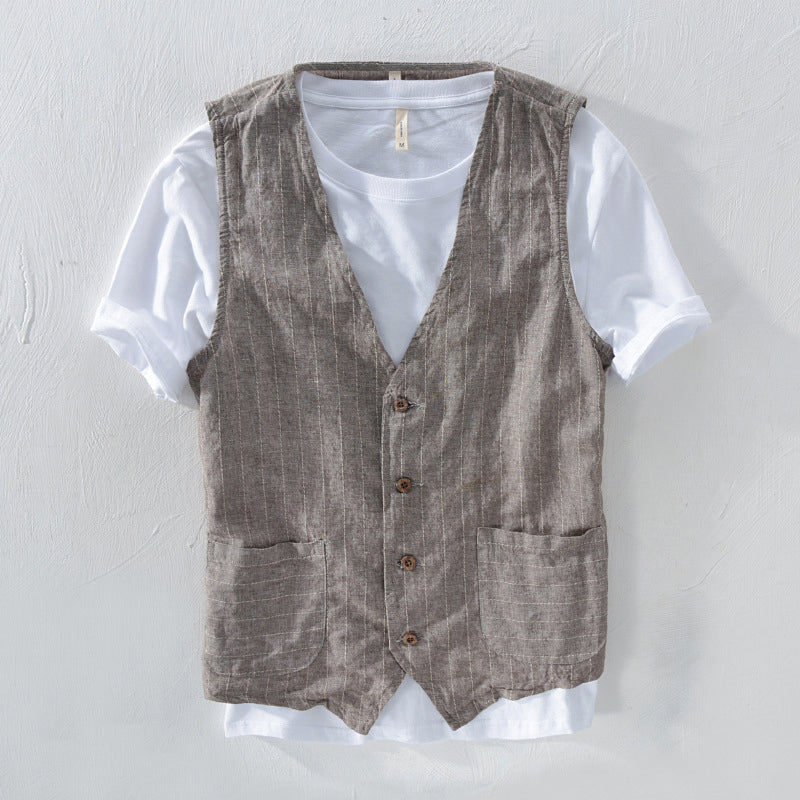 Frank Hardy Linen Striped Vest