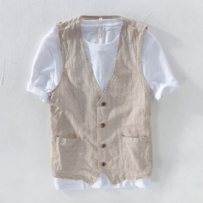 Frank Hardy Linen Striped Vest