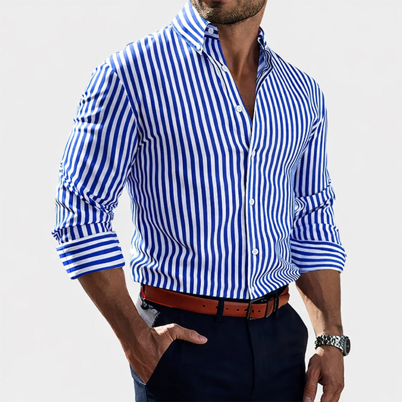 Frank Hardy Long-Sleeve Button-Up Striped Shirt