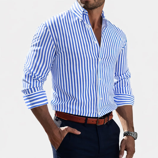 Frank Hardy Long-Sleeve Button-Up Striped Shirt