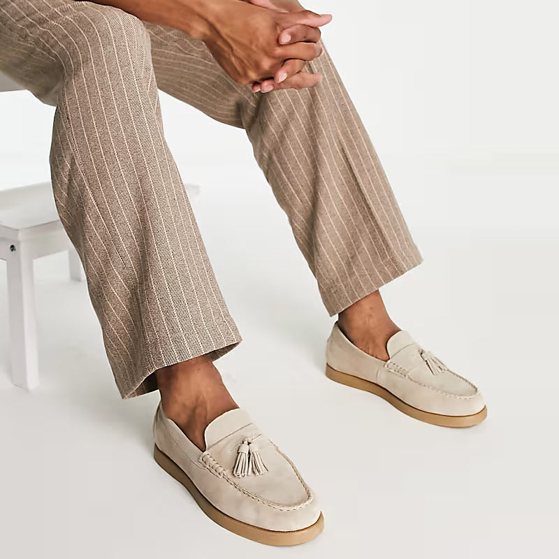 Frank Hardy Suede Loafers with Tassel Detail