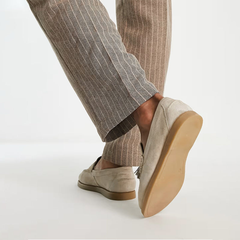 Frank Hardy Suede Loafers with Tassel Detail