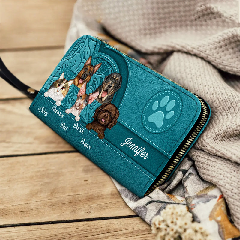 Furry Friend Personalized Leather Wallet