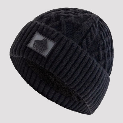 Knit Beanie with Fold-Over Cuff and Fleece Lining