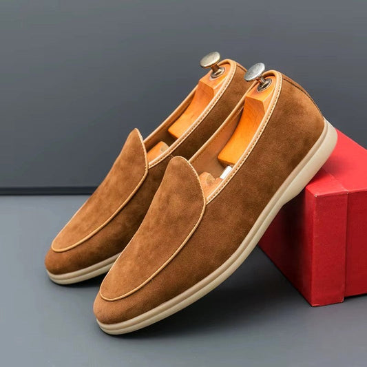 Louis Martin Minimal Suede Slip-On Loafers
