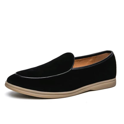 Louis Martin Minimal Suede Slip-On Loafers