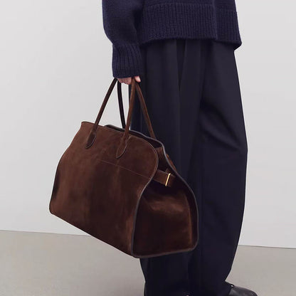 Malin Tassou Large Structured Suede Handbag