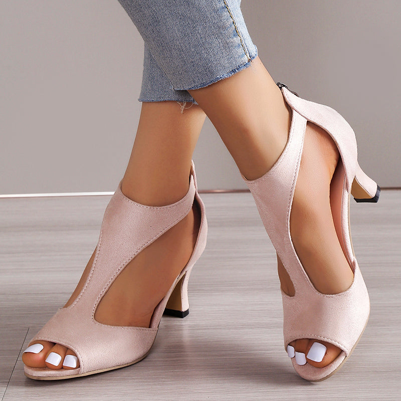 Malin Tassou Mid Heel Sandals with Ankle Strap