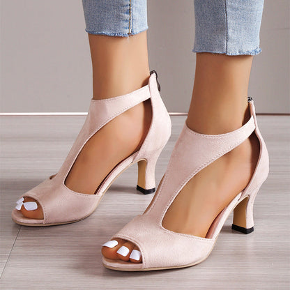 Malin Tassou Mid Heel Sandals with Ankle Strap