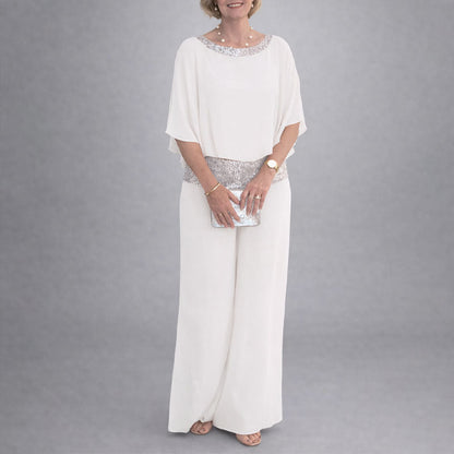 Malin Tassou Two-Piece Set with Sequin Trim Top