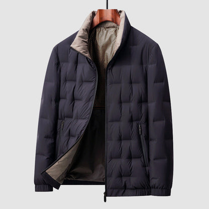 Men’s Down-Filled Quilted Jacket with Zipper
