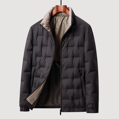 Men’s Down-Filled Quilted Jacket with Zipper
