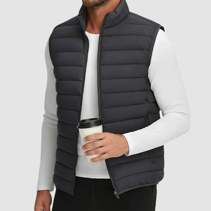 Men’s Quilted Puffer Vest with Packable Design