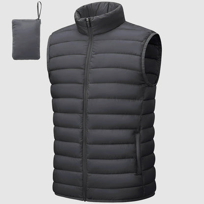 Men’s Quilted Puffer Vest with Packable Design