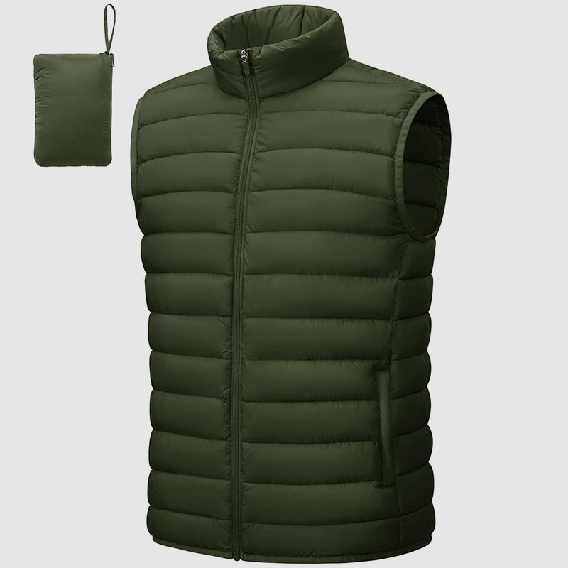 Men’s Quilted Puffer Vest with Packable Design