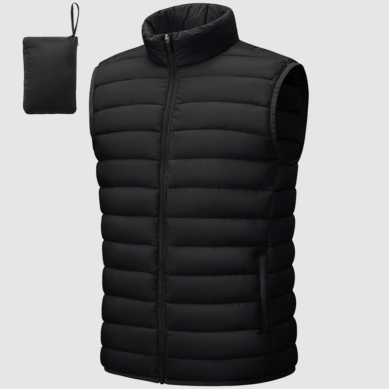 Men’s Quilted Puffer Vest with Packable Design