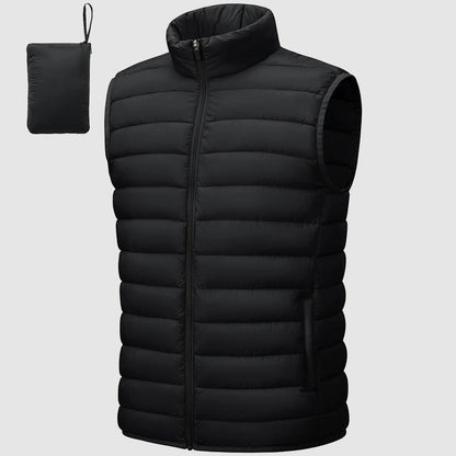 Men’s Quilted Puffer Vest with Packable Design