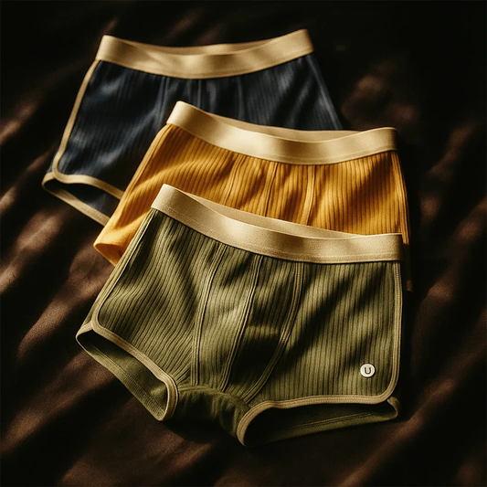 Men’s Ribbed Cotton Boxer Briefs Set