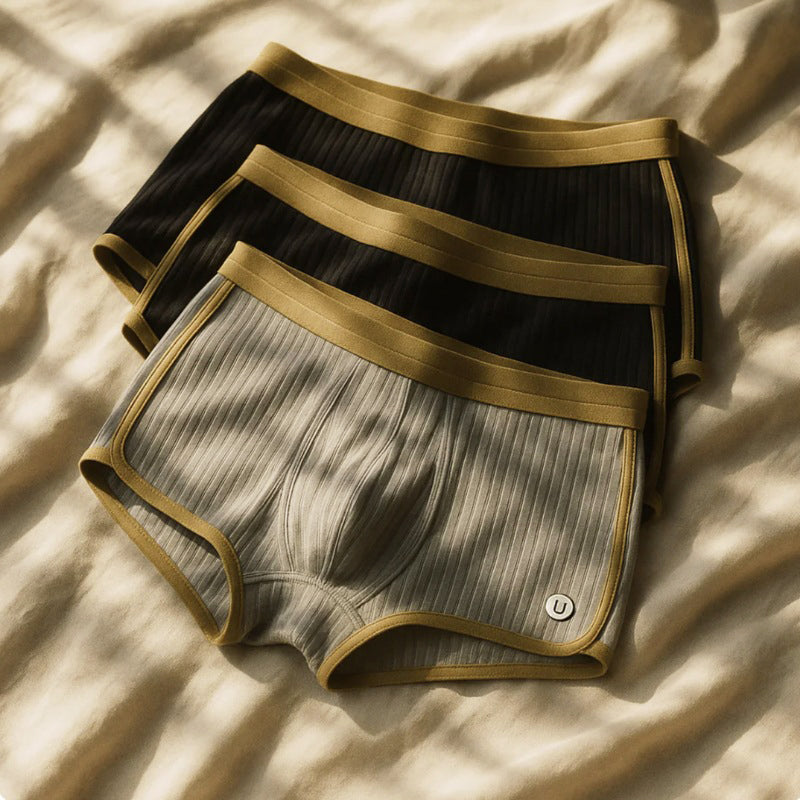 Men’s Ribbed Cotton Boxer Briefs Set