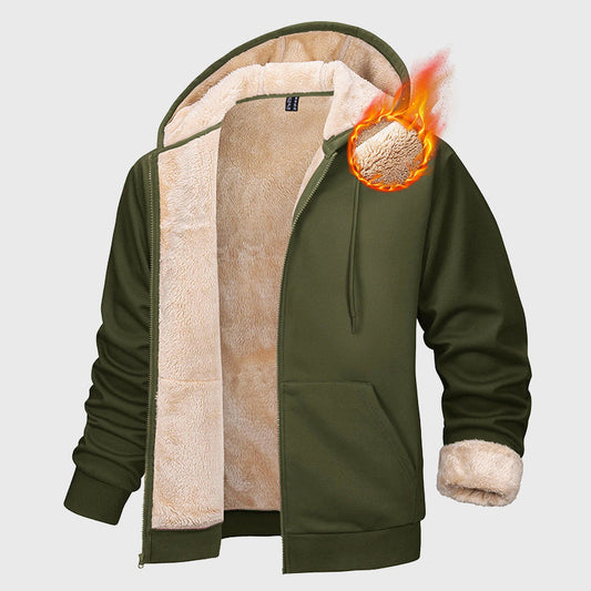 Men’s Sherpa-Lined Hoodie with Full Zipper