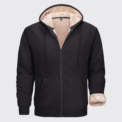 Men’s Sherpa-Lined Hoodie with Full Zipper
