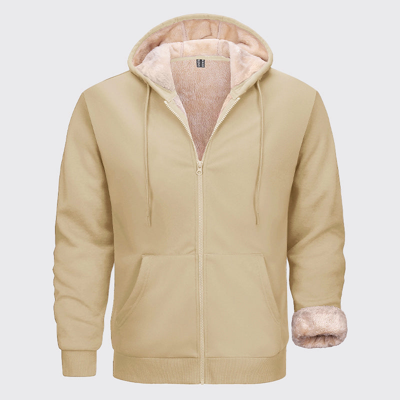 Men’s Sherpa-Lined Hoodie with Full Zipper