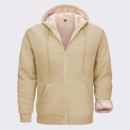 Men’s Sherpa-Lined Hoodie with Full Zipper