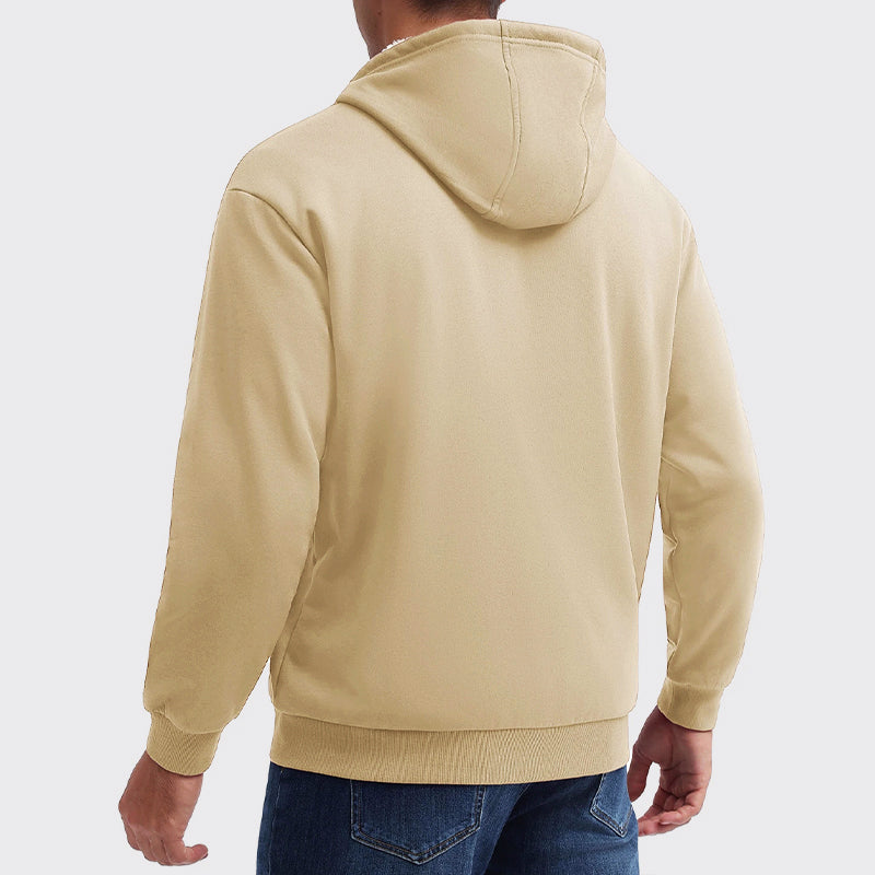 Men’s Sherpa-Lined Hoodie with Full Zipper