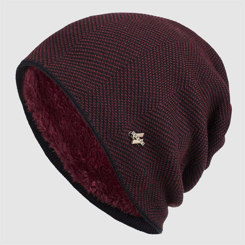 Men’s Slouch Knit Beanie with Fleece Interior