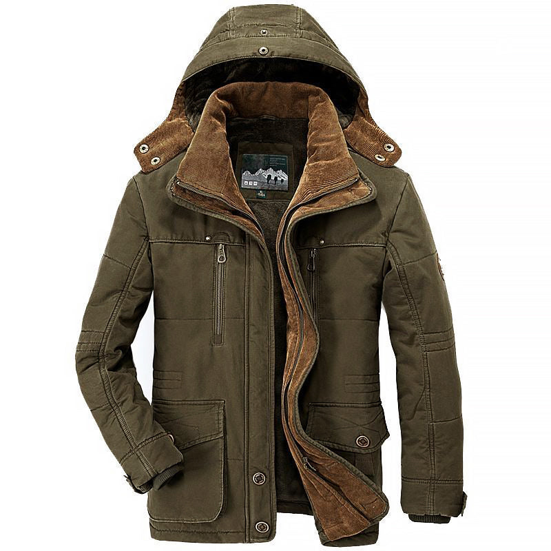 Men’s Winter Hooded Fleece-Lined Padded Jacket