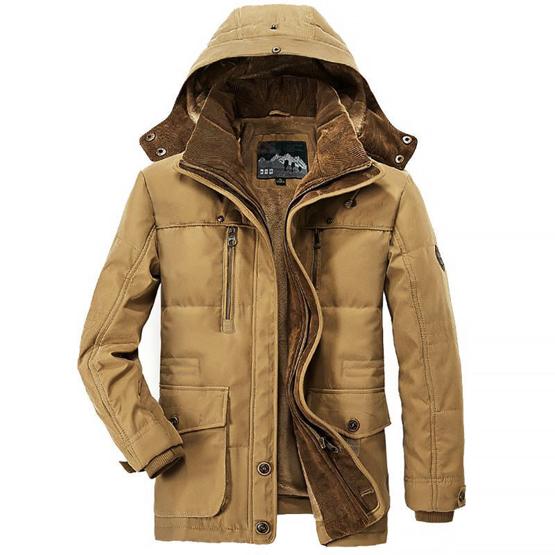 Men’s Winter Hooded Fleece-Lined Padded Jacket