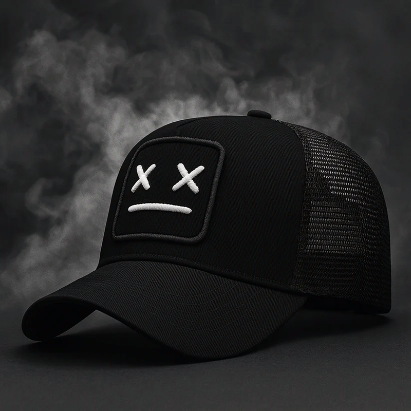 Mesh-Back Trucker Cap with Embroidery