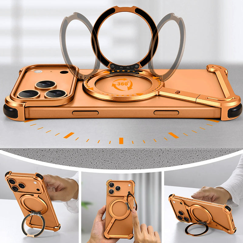 Protective Magnetic Phone Case for iPhone 17 Series with 360° Ring Stand