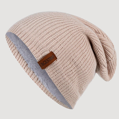 Slouchy Knit Beanie with Fleece Interior