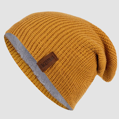 Slouchy Knit Beanie with Fleece Interior