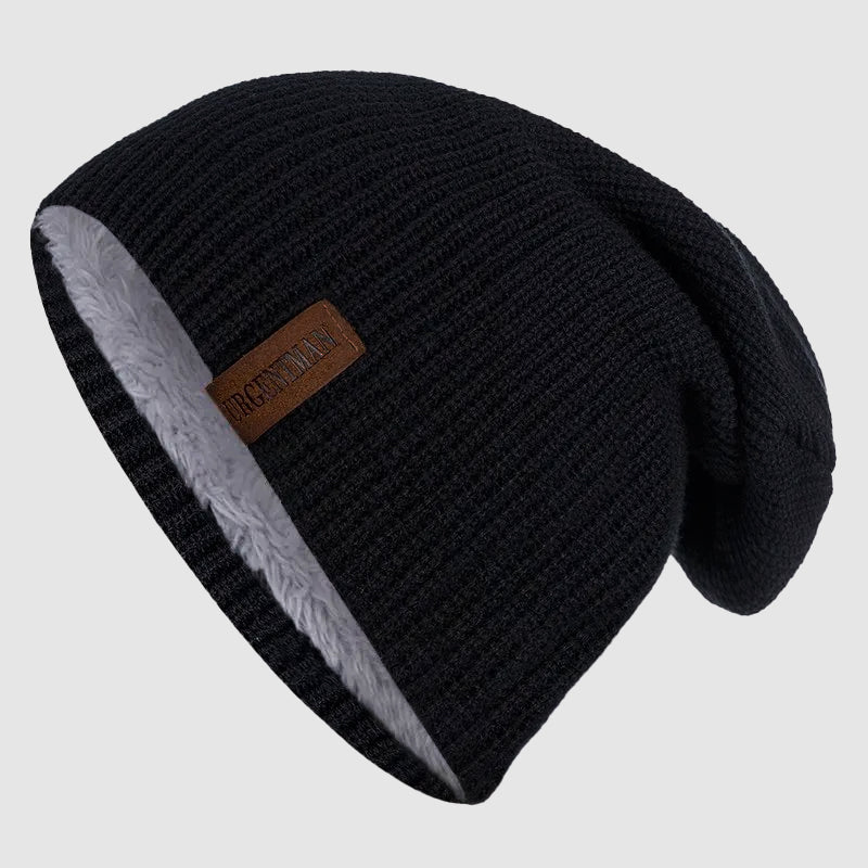 Slouchy Knit Beanie with Fleece Interior